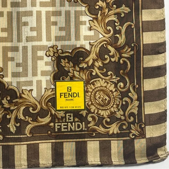 FENDI Vintage Handkerchief 22 x 22 inches - Picture 3 of 4